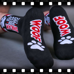 SneakFreaxx Chaussettes SNEAK PUPPY Noir-Rouge